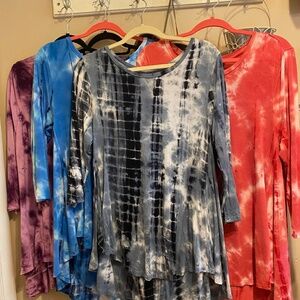 5 High low cotton tops. Some pilling on outside of fabric.
